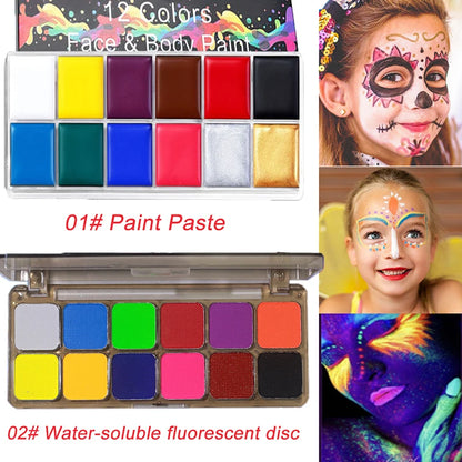 Face Paint Palette Non Toxic Safe Halloween Black White Facial Body Painted Paste Children's Face Paints Makeup Set Beauty Tool - ZOOMNSTORE