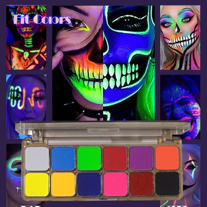 Face Paint Palette Non Toxic Safe Halloween Black White Facial Body Painted Paste Children's Face Paints Makeup Set Beauty Tool - ZOOMNSTORE