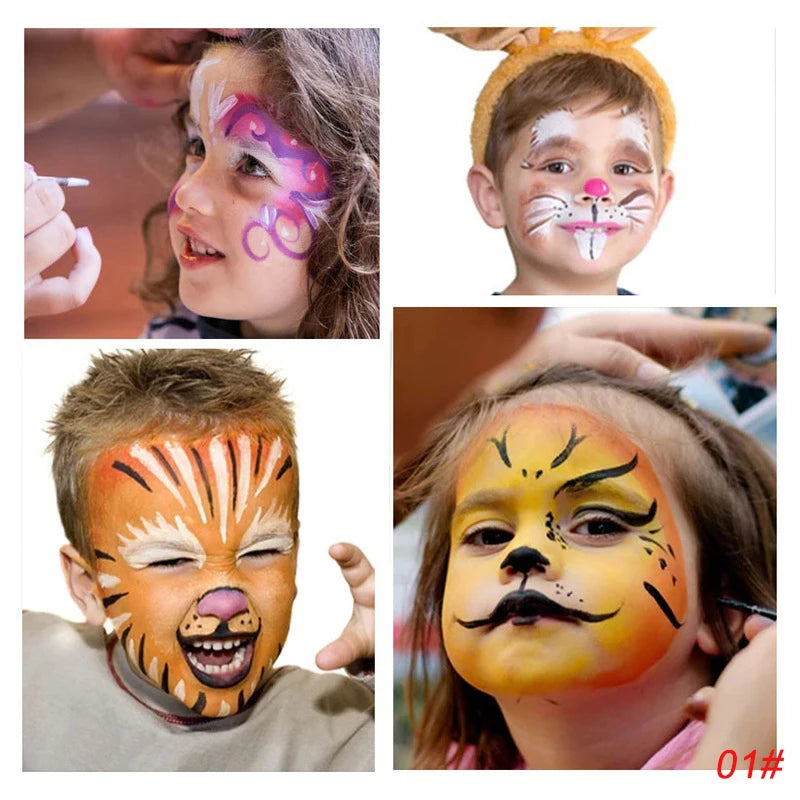 Face Paint Palette Non Toxic Safe Halloween Black White Facial Body Painted Paste Children's Face Paints Makeup Set Beauty Tool - ZOOMNSTORE