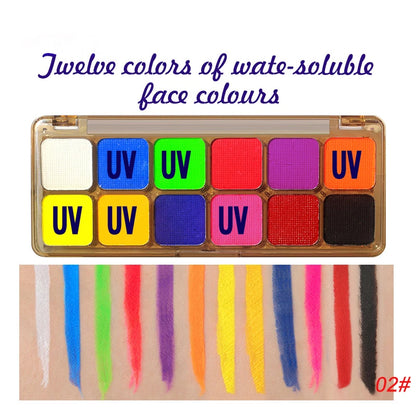 Face Paint Palette Non Toxic Safe Halloween Black White Facial Body Painted Paste Children's Face Paints Makeup Set Beauty Tool - ZOOMNSTORE