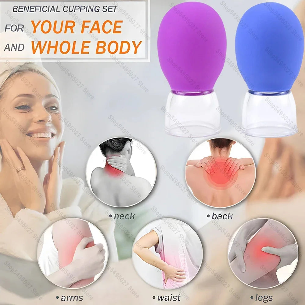Facial Silicone Cupping | Mini Eye Cups Vacuum Suction Massage Set for Lymphatic Drainage - ZOOMNSTORE
