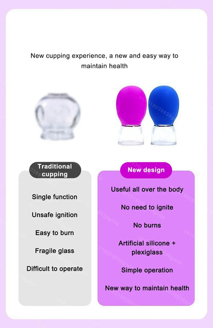 Facial Silicone Cupping | Mini Eye Cups Vacuum Suction Massage Set for Lymphatic Drainage - ZOOMNSTORE