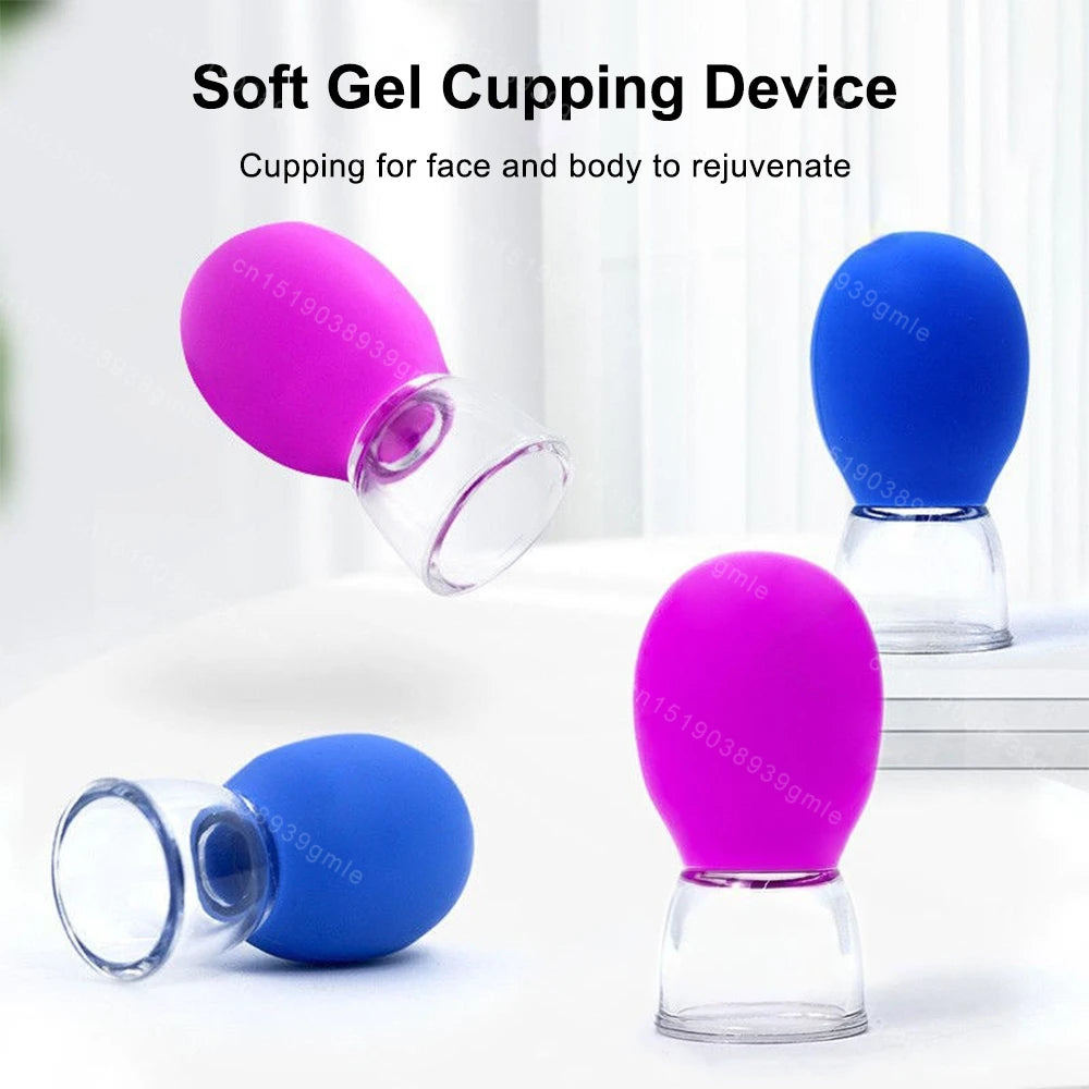 Facial Silicone Cupping | Mini Eye Cups Vacuum Suction Massage Set for Lymphatic Drainage - ZOOMNSTORE