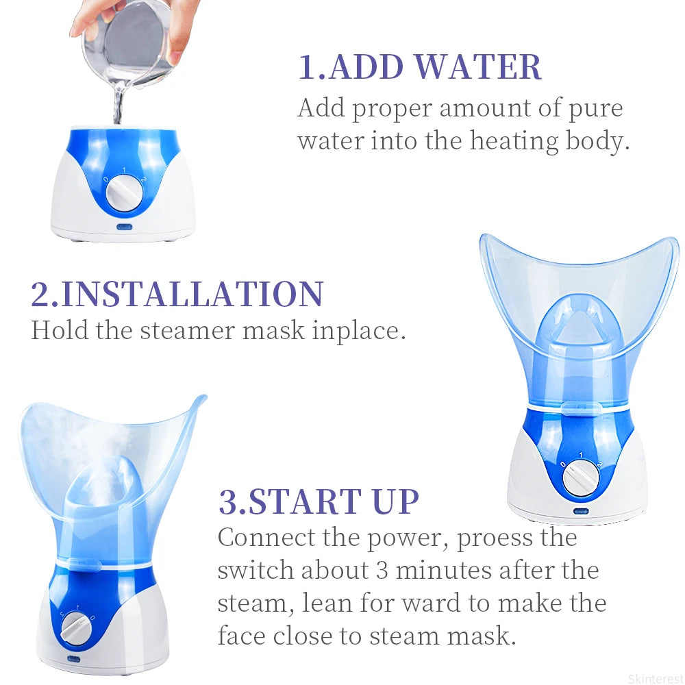 Ionic Facial Steamer - Hot Mist Pore Cleaner  Skin Moisturizer - ZOOMNSTORE