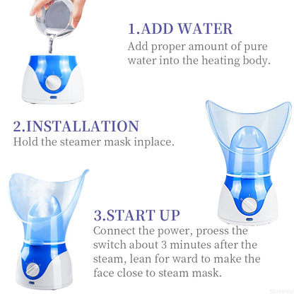 Ionic Facial Steamer - Hot Mist Pore Cleaner  Skin Moisturizer - ZOOMNSTORE