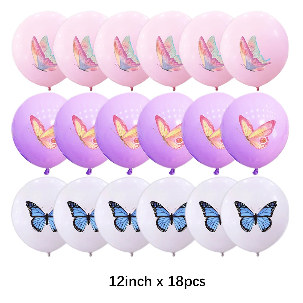 Butterfly Fairy Birthday Party Tableware Set - Pink Disposable Plates Cups Napkins and Tablecloth - ZOOMNSTORE