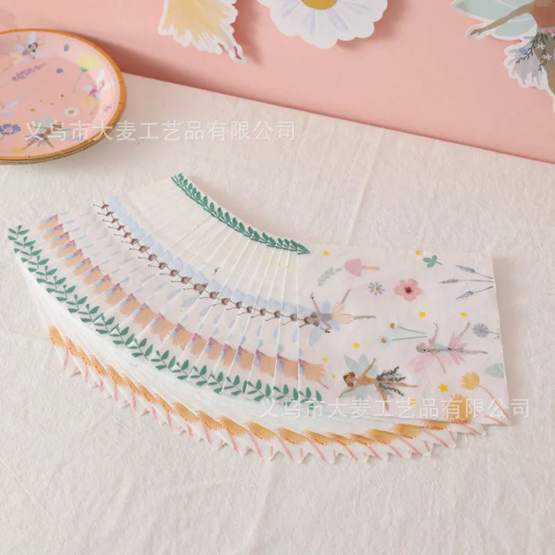 Fairy Princess Party Set - Disposable Tableware with Butterfly Plates Napkins and Cups for Girls Birthday Decor - ZOOMNSTORE