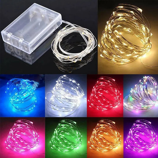 Fairy Light String - LED Copper Wire Battery Powered for Bedroom Garden Party Wedding Decoration 123510M - ZOOMNSTORE