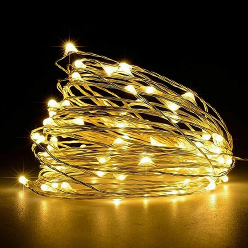 Fairy Light String - LED Copper Wire Battery Powered for Bedroom Garden Party Wedding Decoration 123510M - ZOOMNSTORE
