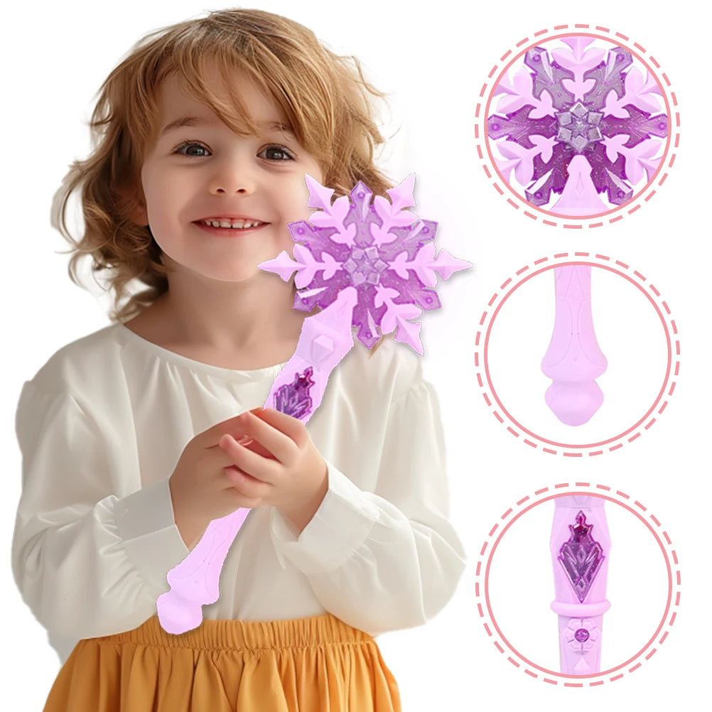 Dreamy fairy snowflake wand, sparkling magic wand, girl's dream dressing toy, as a birthday gift, holiday gift, Christmas gift - ZOOMNSTORE