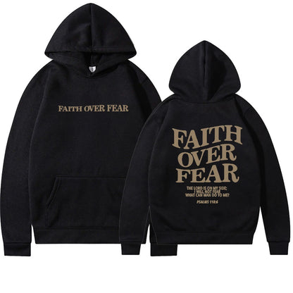 Faith Over Fear Hoodie - Christian Sweatshirt with Bible Verse - ZOOMNSTORE