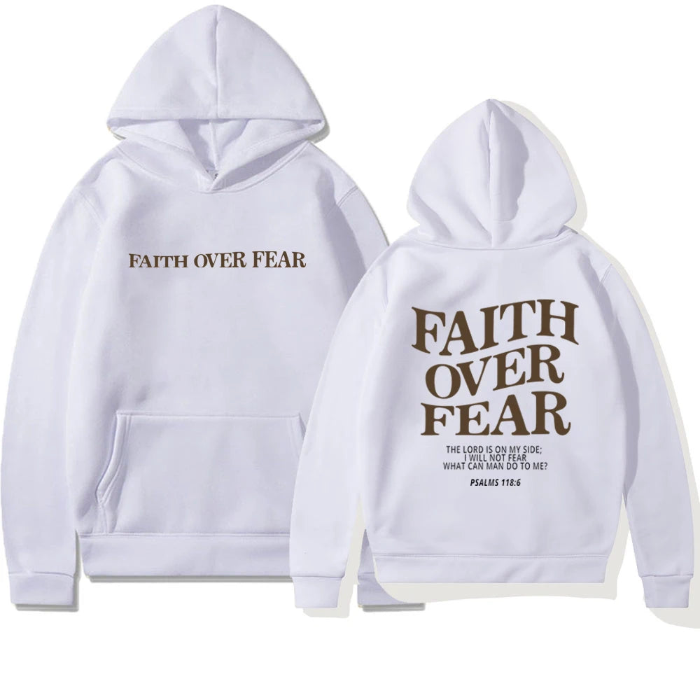 Faith Over Fear Hoodie - Christian Sweatshirt with Bible Verse - ZOOMNSTORE
