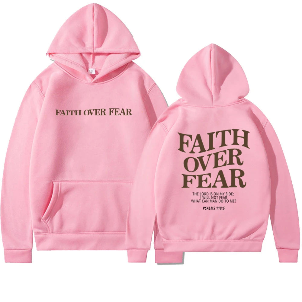 Faith Over Fear Hoodie - Christian Sweatshirt with Bible Verse - ZOOMNSTORE