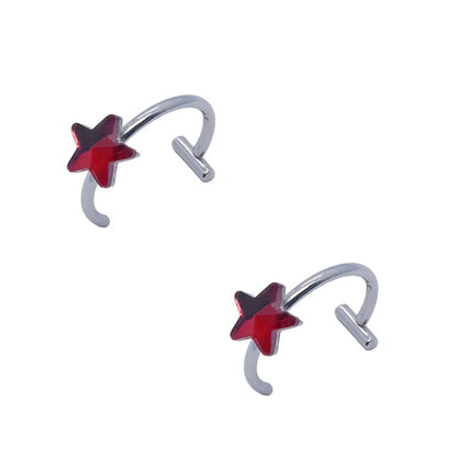 Trendy Stainless Steel Punk Clip-On Fake Piercing Nose  Lip Rings - Unisex Body Jewelry 2PCS - ZOOMNSTORE