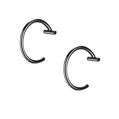 Trendy Stainless Steel Punk Clip-On Fake Piercing Nose  Lip Rings - Unisex Body Jewelry 2PCS - ZOOMNSTORE