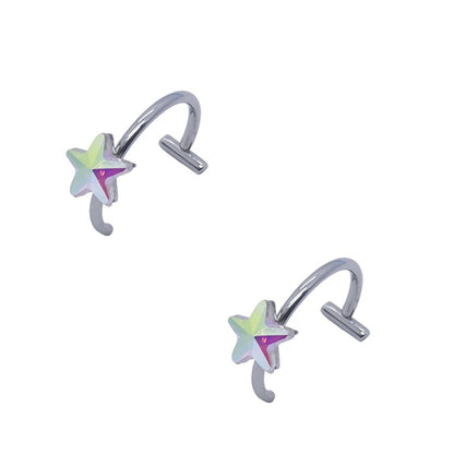 Trendy Stainless Steel Punk Clip-On Fake Piercing Nose  Lip Rings - Unisex Body Jewelry 2PCS - ZOOMNSTORE