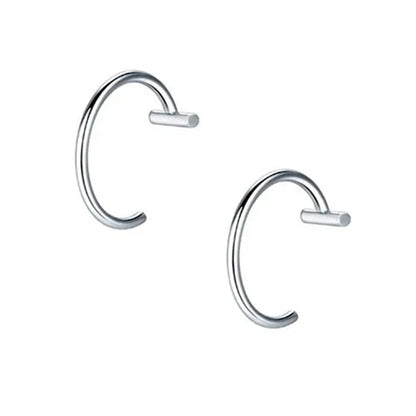 Trendy Stainless Steel Punk Clip-On Fake Piercing Nose  Lip Rings - Unisex Body Jewelry 2PCS - ZOOMNSTORE