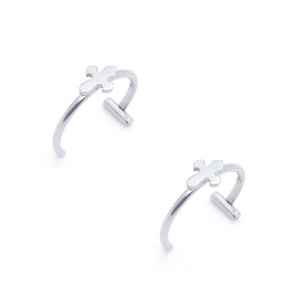 Trendy Stainless Steel Punk Clip-On Fake Piercing Nose  Lip Rings - Unisex Body Jewelry 2PCS - ZOOMNSTORE