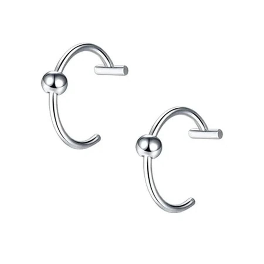 Trendy Stainless Steel Punk Clip-On Fake Piercing Nose  Lip Rings - Unisex Body Jewelry 2PCS - ZOOMNSTORE