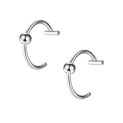 Trendy Stainless Steel Punk Clip-On Fake Piercing Nose  Lip Rings - Unisex Body Jewelry 2PCS - ZOOMNSTORE