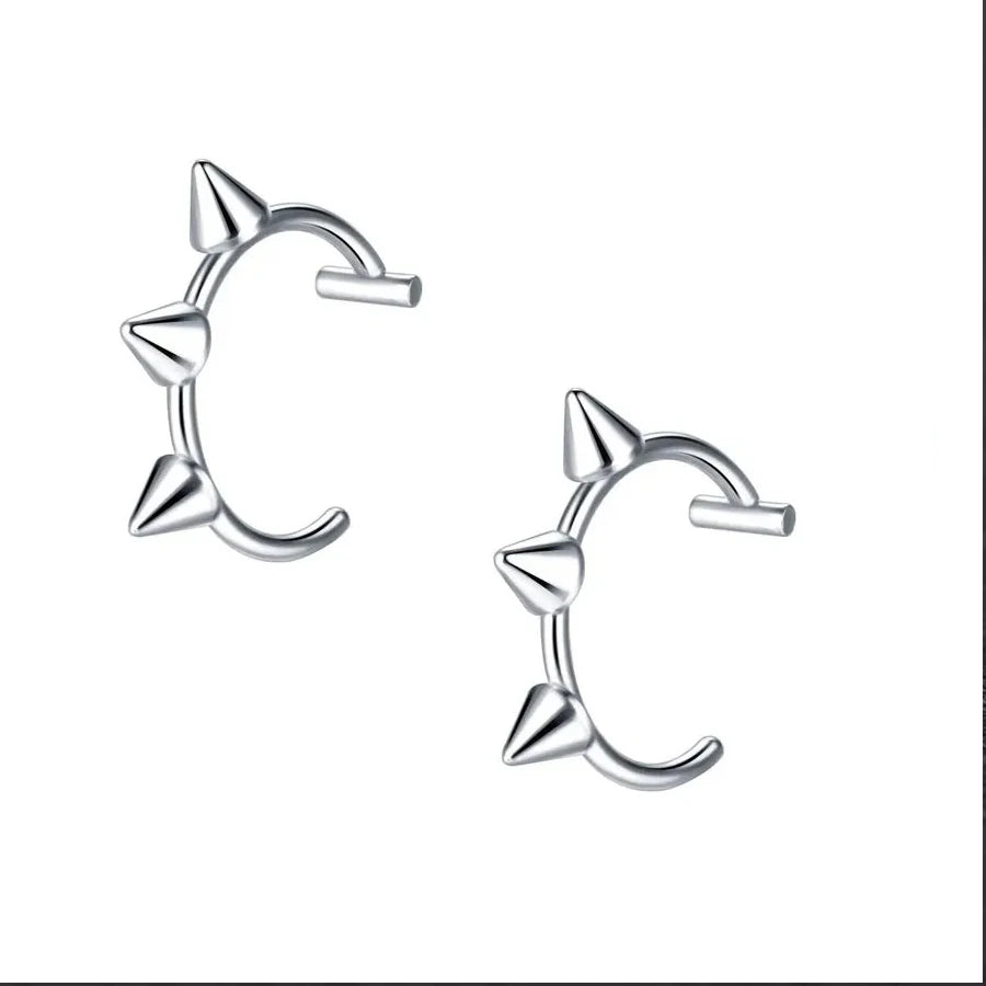 Trendy Stainless Steel Punk Clip-On Fake Piercing Nose  Lip Rings - Unisex Body Jewelry 2PCS - ZOOMNSTORE