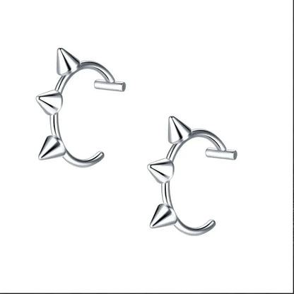 Trendy Stainless Steel Punk Clip-On Fake Piercing Nose  Lip Rings - Unisex Body Jewelry 2PCS - ZOOMNSTORE