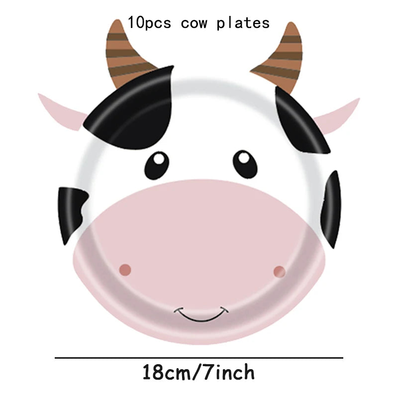 Farm Animals Party Plates - 10pcs Disposable Kids Dinnerware - ZOOMNSTORE