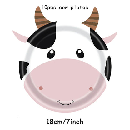 Farm Animals Party Plates - 10pcs Disposable Kids Dinnerware - ZOOMNSTORE