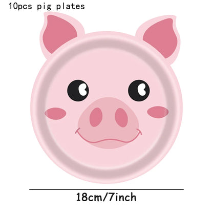 Farm Animals Party Plates - 10pcs Disposable Kids Dinnerware - ZOOMNSTORE