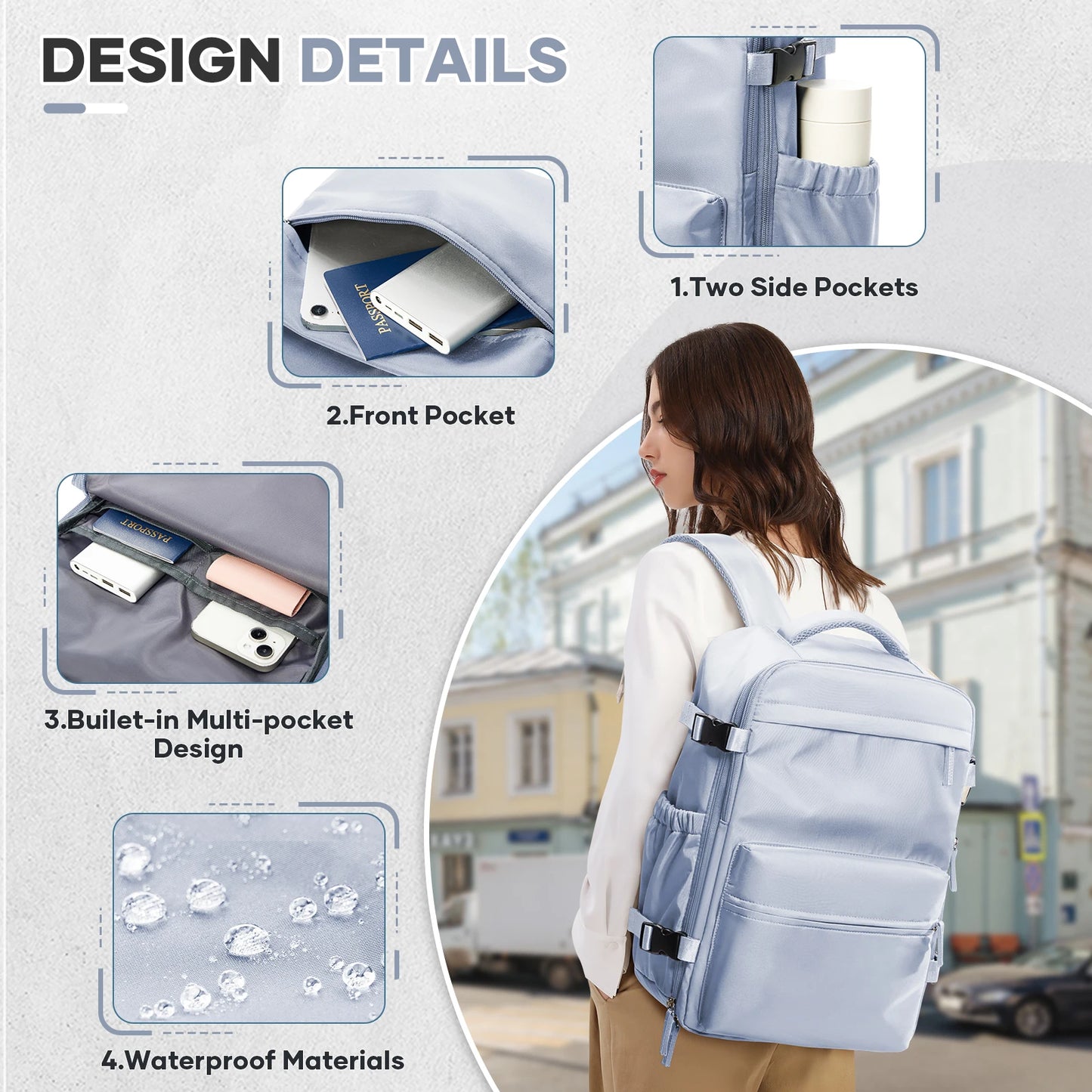 Fashion College Backpack - 156in Laptop  Hiking Travel Backpack for Men and Women - ZOOMNSTORE
