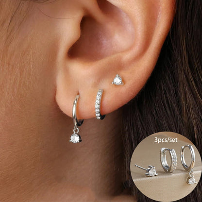 Fashion Stainless Steel Star Drop Earrings Set - 18K Gold Plated Dangle Jewelry for Women - ZOOMNSTORE