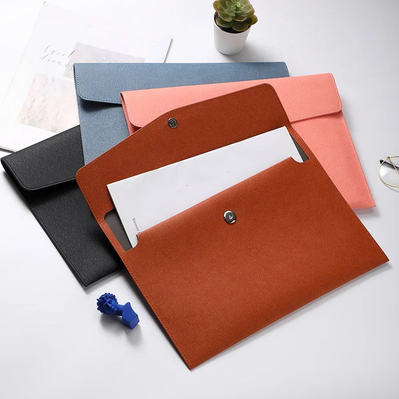 Faux Leather Document Bag - Business Document Folder A4 Office Storage - ZOOMNSTORE