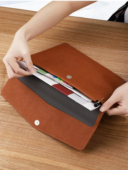 Faux Leather Document Bag - Business Document Folder A4 Office Storage - ZOOMNSTORE