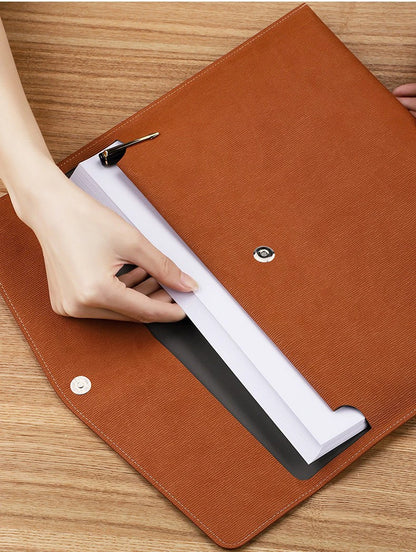 Faux Leather Document Bag - Business Document Folder A4 Office Storage - ZOOMNSTORE