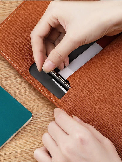 Faux Leather Document Bag - Business Document Folder A4 Office Storage - ZOOMNSTORE