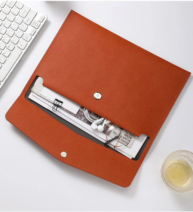Faux Leather Document Bag - Business Document Folder A4 Office Storage - ZOOMNSTORE