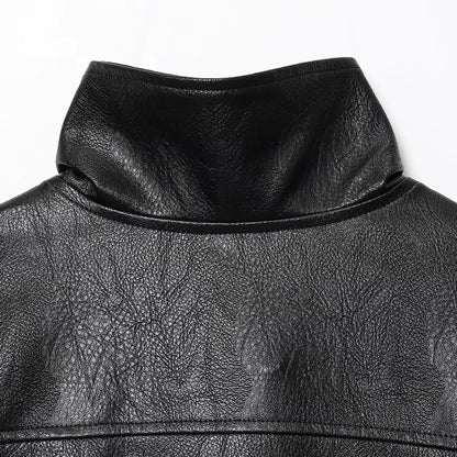 HXAO Black Jacket For Woman Outerwears Faux Leather Jacket Long Sleeve New In Coats And Jackets Zipper Bomber Motorcycle Jacket - ZOOMNSTORE