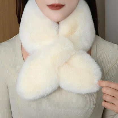 Faux Rabbit Fur Scarf - Soft Warm Scarf For Women | Plush Neck Warmer Winter Accessory - ZOOMNSTORE