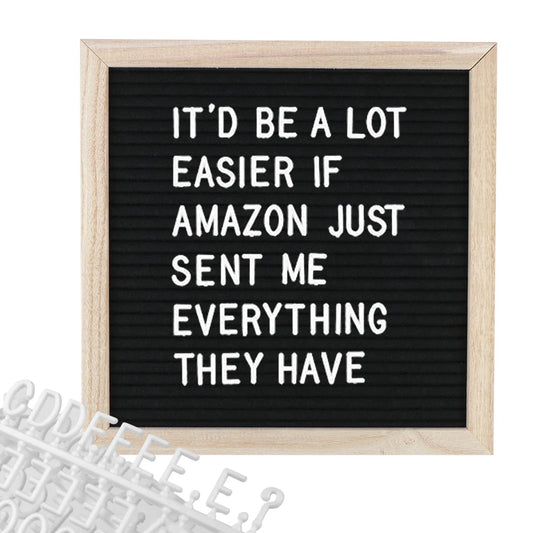 Felt Letter Board 10x10 Inch With Oak Wood Frame - Message Board Decor - ZOOMNSTORE