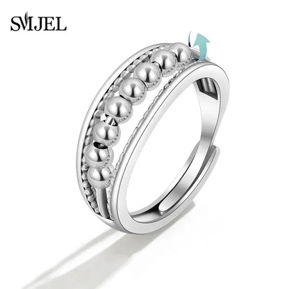 SMJEL Anti Stress Anxiety Ring Fidget Spinner Rings Adjustable for Women Rotating Freely Spinning Accessories Jewelry Gifts - ZOOMNSTORE