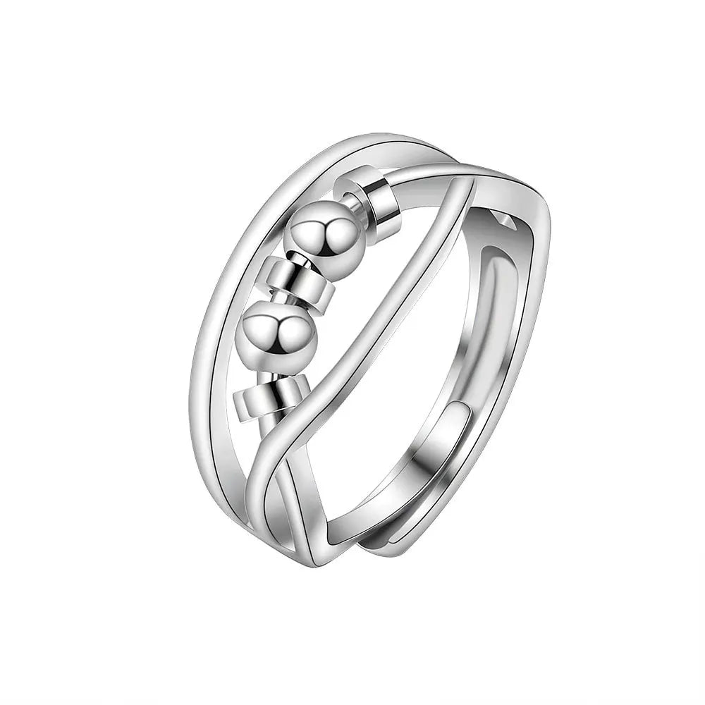 SMJEL Anti Stress Anxiety Ring Fidget Spinner Rings Adjustable for Women Rotating Freely Spinning Accessories Jewelry Gifts - ZOOMNSTORE