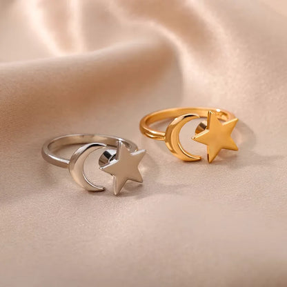 Anti Stress Anxiety Fidget Rings for Women Stainless Steel Sunflower Sun Star Spinner Ring Christmas Jewelry Gifts Dropshipping - ZOOMNSTORE