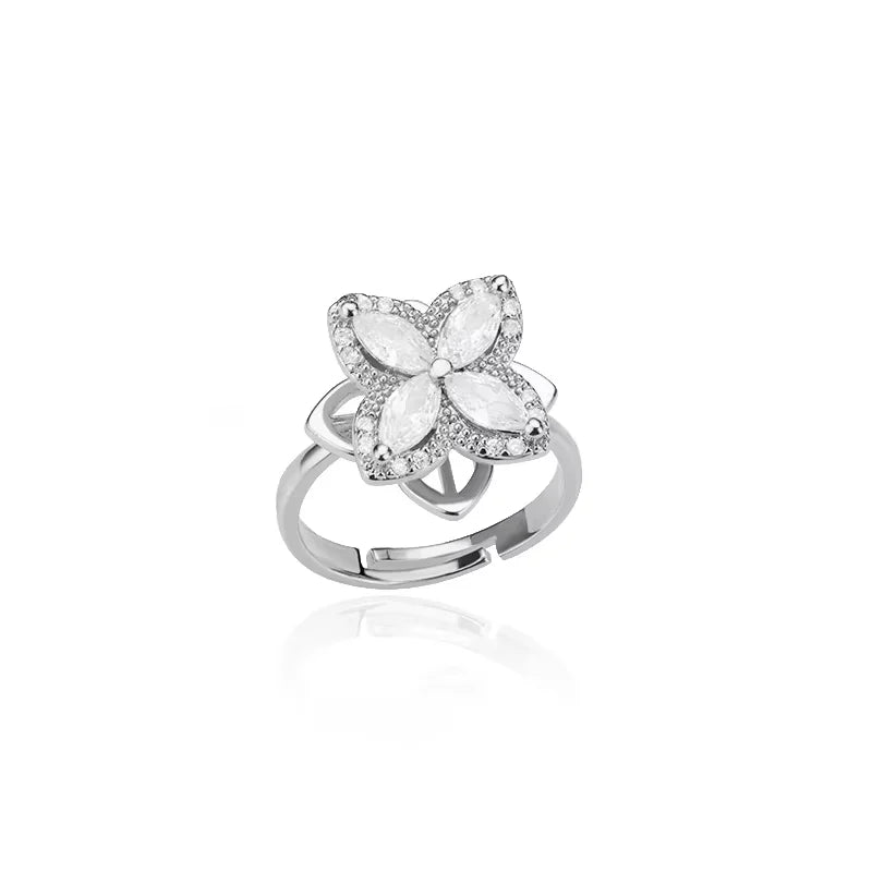 Anti Stress Anxiety Fidget Rings for Women Stainless Steel Sunflower Sun Star Spinner Ring Christmas Jewelry Gifts Dropshipping - ZOOMNSTORE