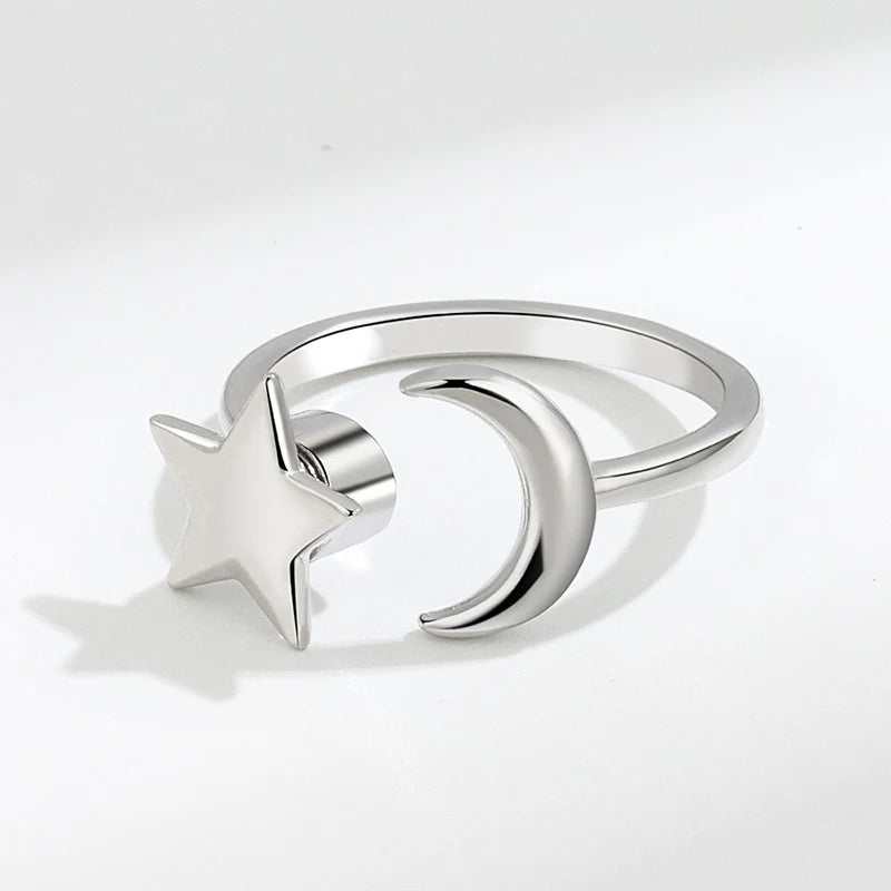 Anti Stress Anxiety Fidget Rings for Women Stainless Steel Sunflower Sun Star Spinner Ring Christmas Jewelry Gifts Dropshipping - ZOOMNSTORE