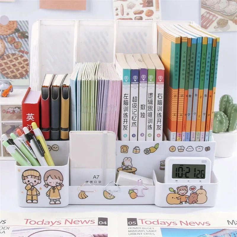 File Storage Box - Multi-Layer Shelf Desktop Organizer With Colorful File Rack - ZOOMNSTORE