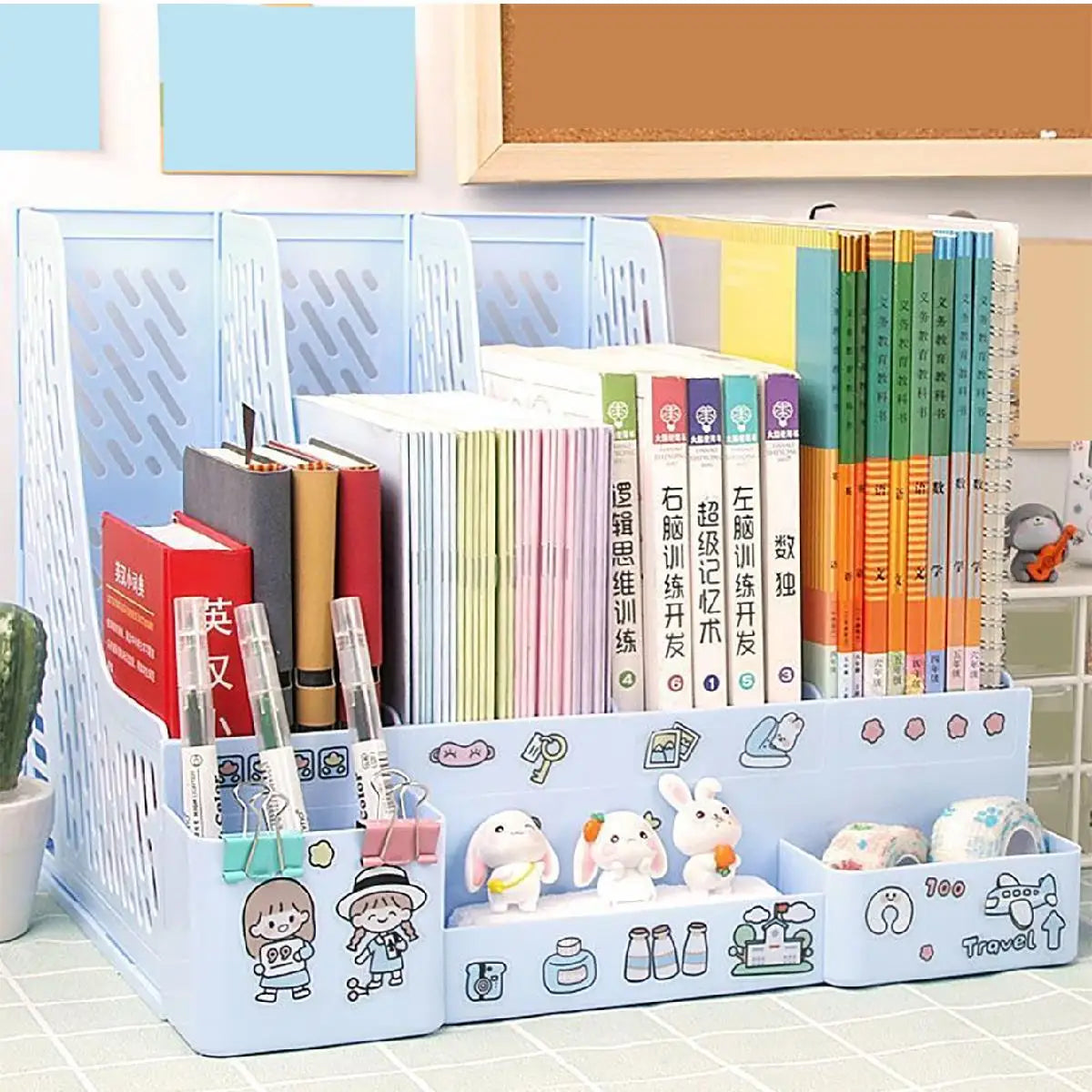 File Storage Box - Multi-Layer Shelf Desktop Organizer With Colorful File Rack - ZOOMNSTORE