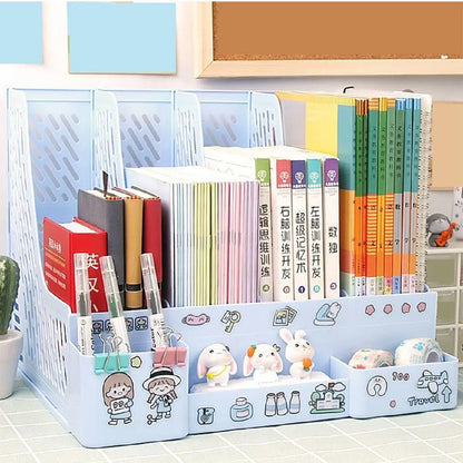 File Storage Box - Multi-Layer Shelf Desktop Organizer With Colorful File Rack - ZOOMNSTORE