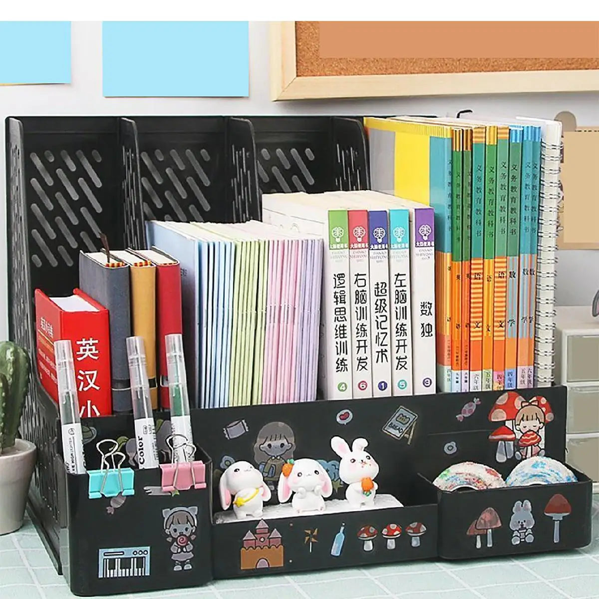 File Storage Box - Multi-Layer Shelf Desktop Organizer With Colorful File Rack - ZOOMNSTORE