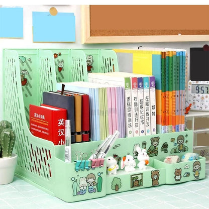 File Storage Box - Multi-Layer Shelf Desktop Organizer With Colorful File Rack - ZOOMNSTORE