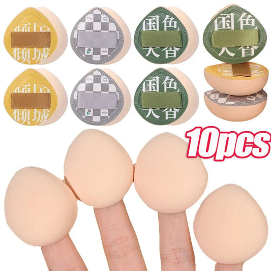 Finger Mini Puff - Teardrop Cosmetic Cushion Puff Set | Soft Makeup Sponge Applicator - ZOOMNSTORE